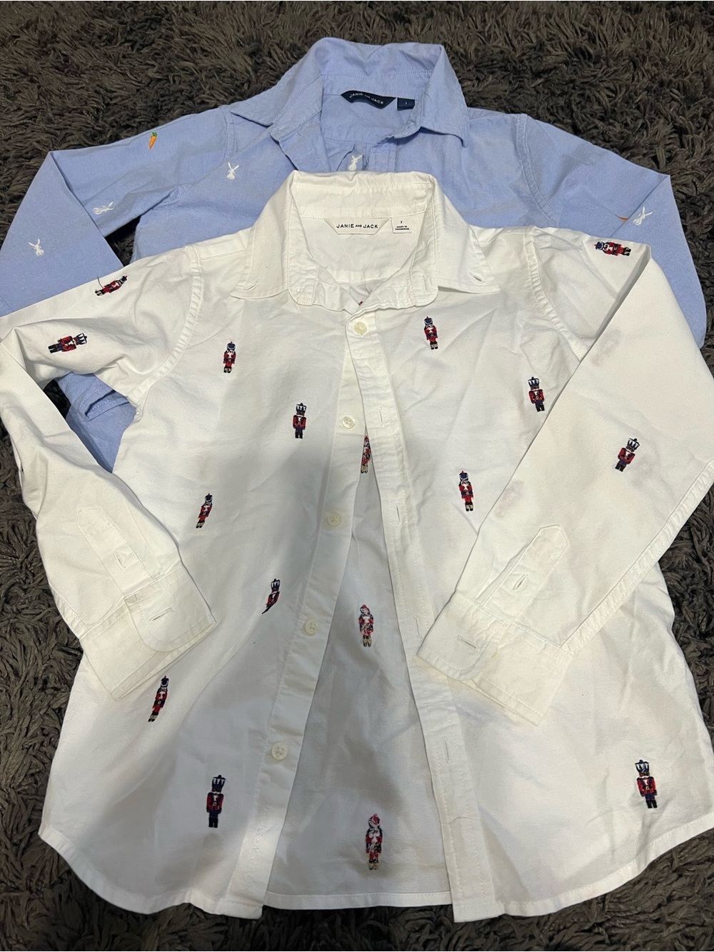 2 Janie and Jack boys button down shirts size 7
